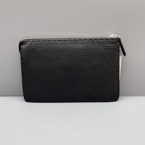 Fendi Clutch Grained Calfskin Black Yellow