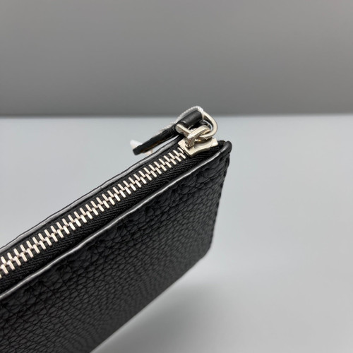 Fendi Clutch Grained Calfskin Black Yellow