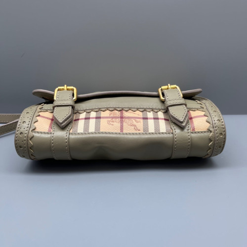Burberry Crossbody Bag Calfskin Haymarket Check Beige Grey Black