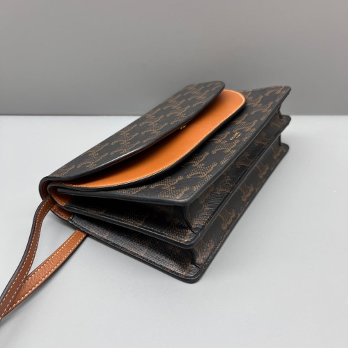Celine Wallet On Strap Triomphe Brown Black