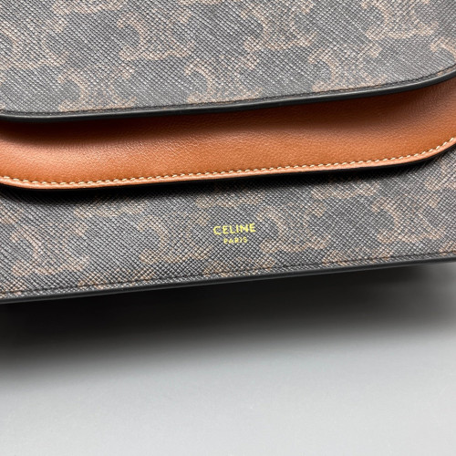 Celine Wallet On Strap Triomphe Brown Black