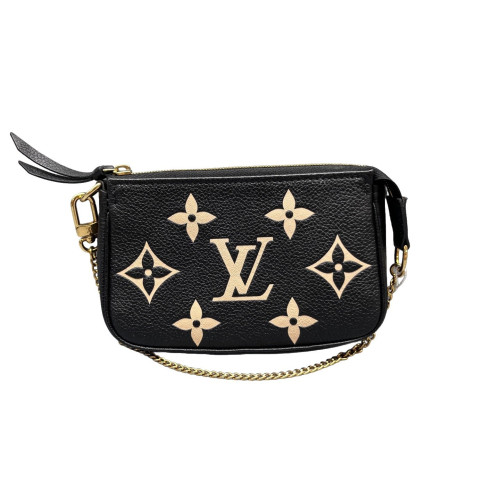 Louis Vuitton Mini Pochette Accessories Monogram Empreinte Black Beige