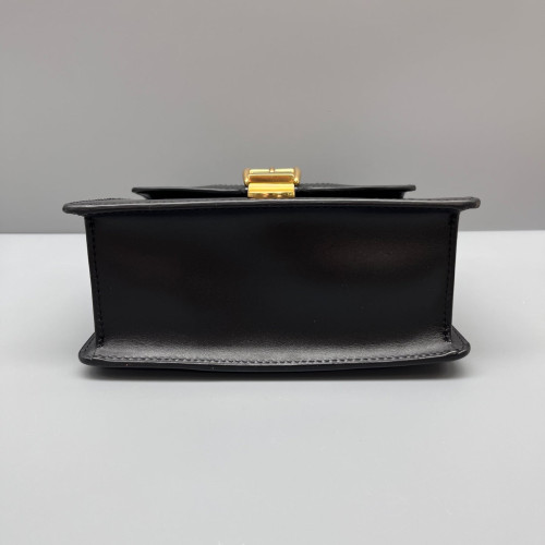 Gucci Mini Sylvie Top Handle Calfskin Black Green Red
