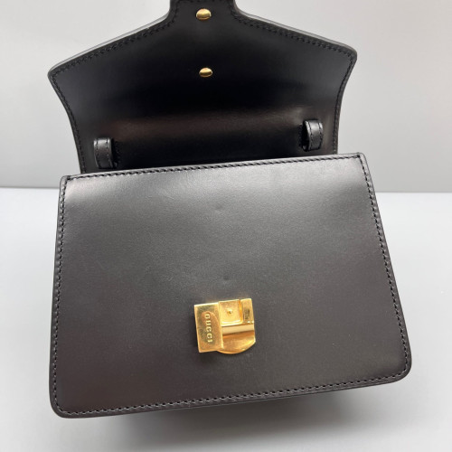 Gucci Mini Sylvie Top Handle Calfskin Black Green Red