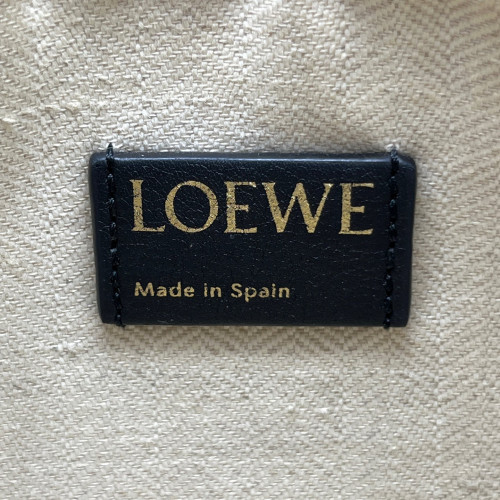 Loewe Embroidered Clutch Anagram Calfskin Beige Black Blue