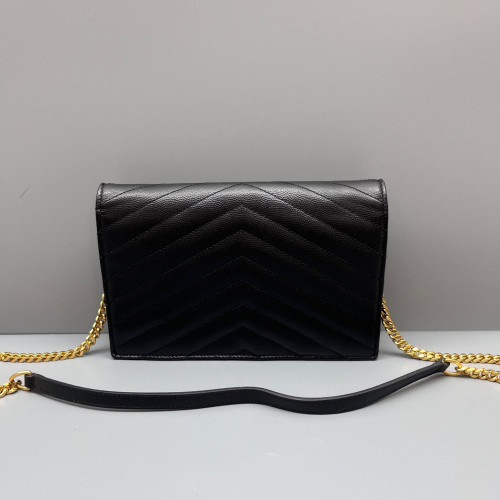 Yves Saint Laurent Small Envelope Chain Wallet Caviar Black Yves Saint Laurent Small Envelope Chain Wallet Caviar Black