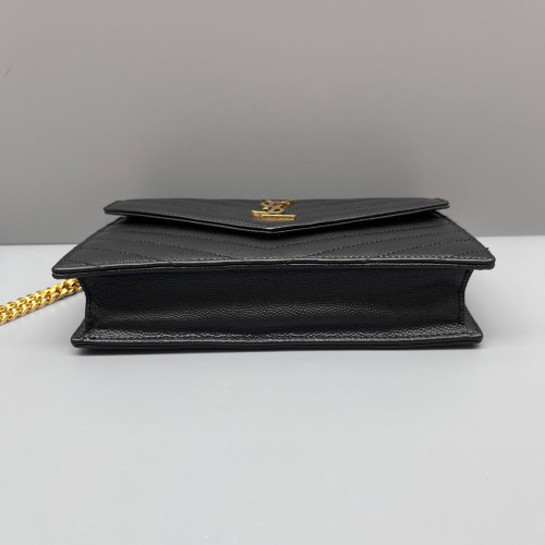 Yves Saint Laurent Small Envelope Chain Wallet Caviar Black Yves Saint Laurent Small Envelope Chain Wallet Caviar Black