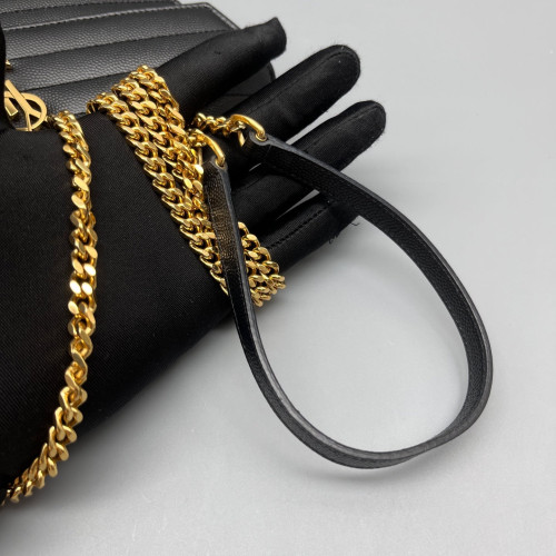 Yves Saint Laurent Small Envelope Chain Wallet Caviar Black Yves Saint Laurent Small Envelope Chain Wallet Caviar Black