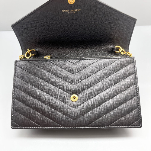 Yves Saint Laurent Small Envelope Chain Wallet Caviar Black Yves Saint Laurent Small Envelope Chain Wallet Caviar Black