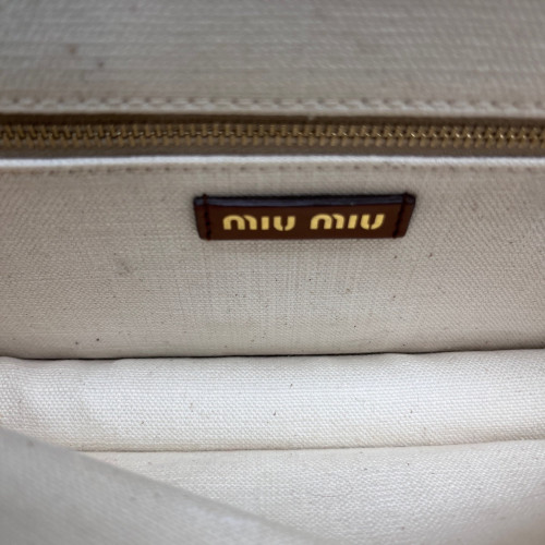 Miu Miu Two-Way Bag Canvas White Pink Black