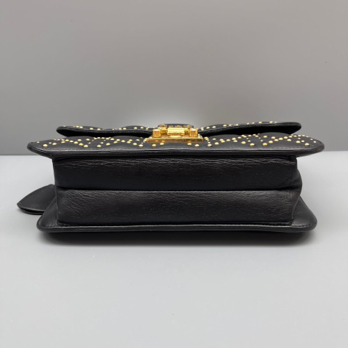 Dior Studded Dioraddict Flap Calfskin Black