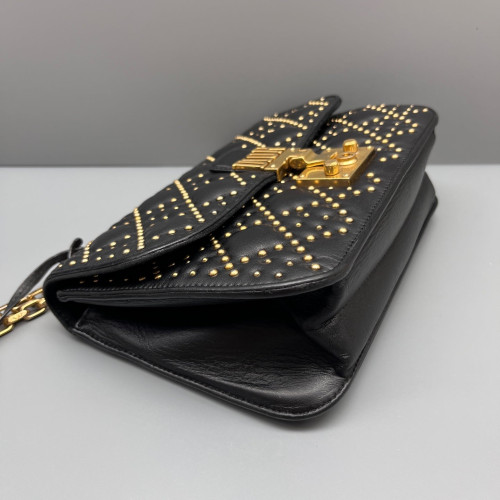 Dior Studded Dioraddict Flap Calfskin Black