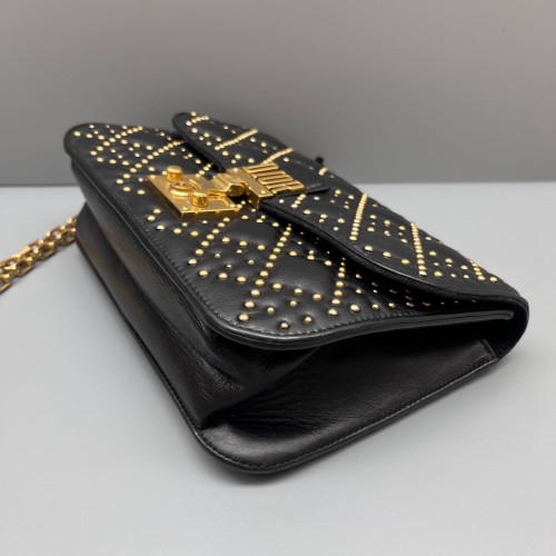 Dior Studded Dioraddict Flap Calfskin Black