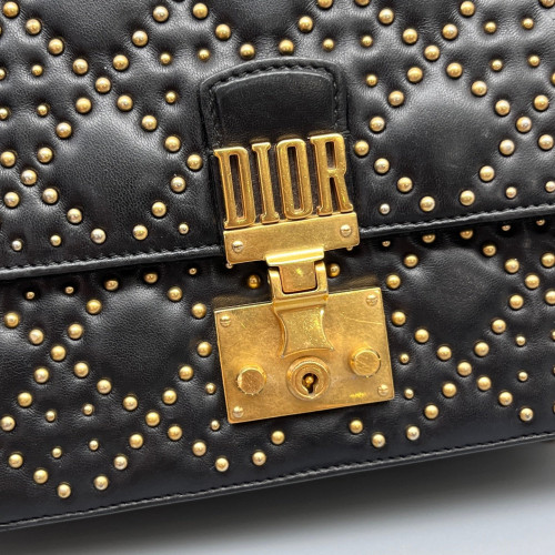 Dior Studded Dioraddict Flap Calfskin Black