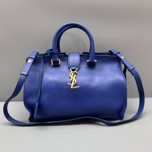 Yves Saint Laurent Small Cabas Chyc Calfskin Blue