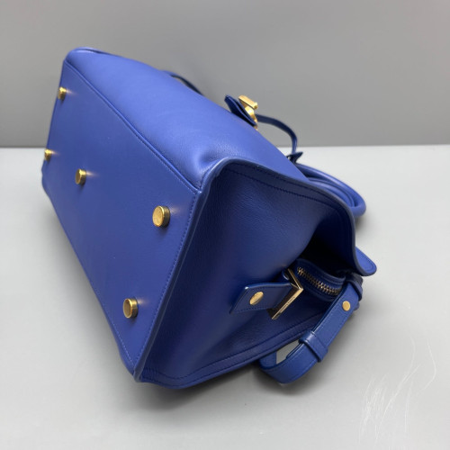 Yves Saint Laurent Small Cabas Chyc Calfskin Blue