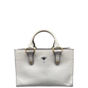 Dior Bee Two-Way Bag Calfskin White