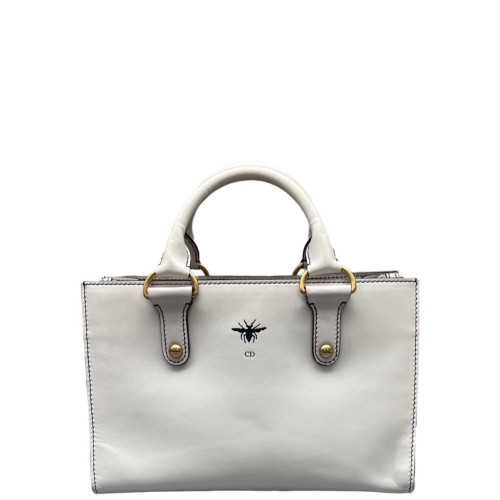 Dior Bee Two-Way Bag Calfskin White