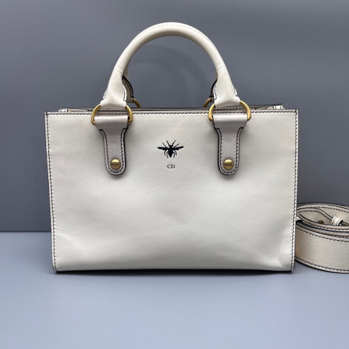 Dior Bee Two-Way Bag Calfskin White