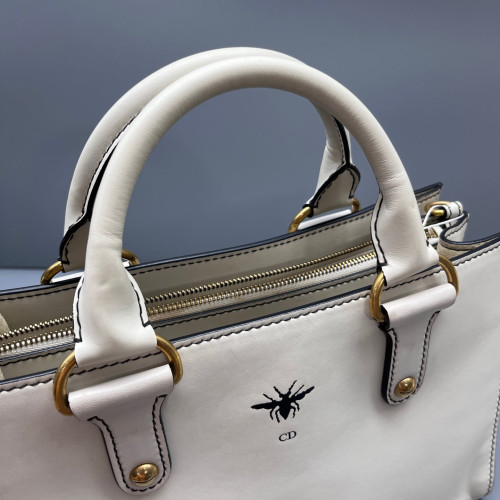 Dior Bee Two-Way Bag Calfskin White