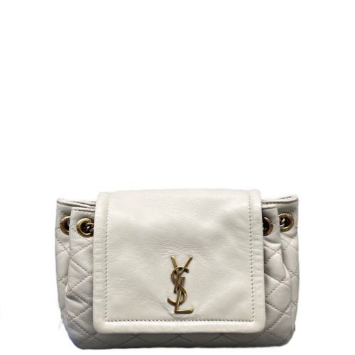 Yves Saint Laurent Mini Nolita Shoulder Bag Calfskin White