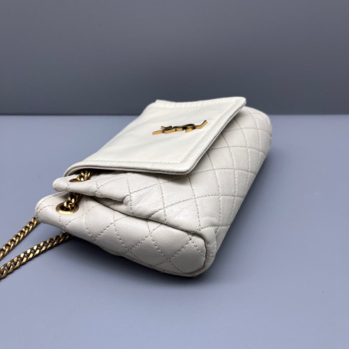 Yves Saint Laurent Mini Nolita Shoulder Bag Calfskin White