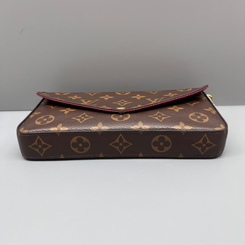 Louis Vuitton Pochette Felicie Chain Wallet Monogram Burgundy Brown