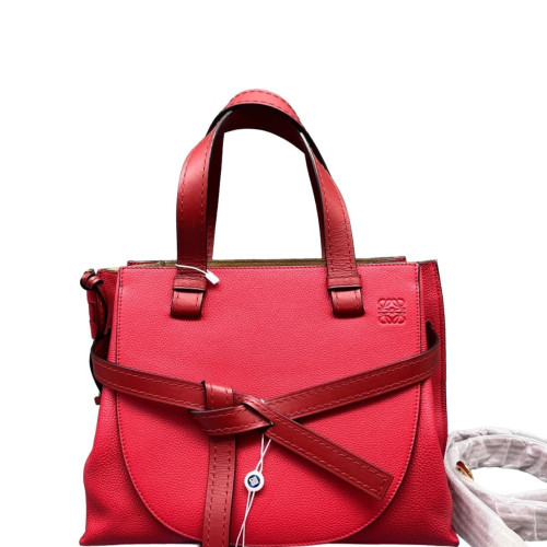 Loewe Small Gate Tote Grained Calfskin Red