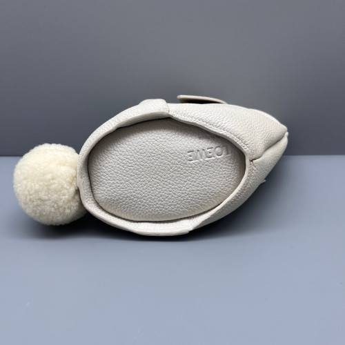 Loewe Bunny Shoulder Bag Grained Calfskin White