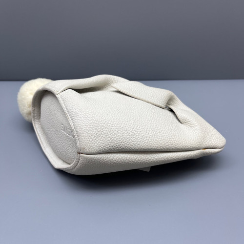 Loewe Bunny Shoulder Bag Grained Calfskin White