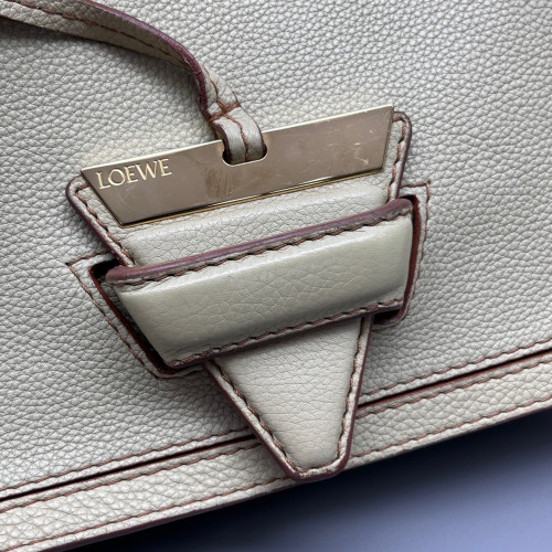 Loewe Medium Barcelona Shoulder Grained Calfskin Beige