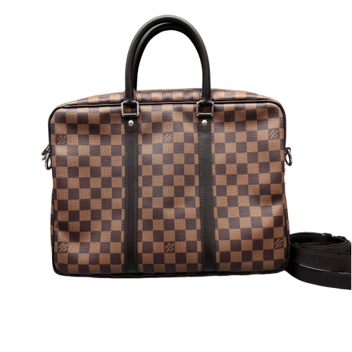 Louis Vuitton Porte Documents Voyage PM Damier Ebene Brown Louis Vuitton Porte Documents Voyage PM Damier Ebene Brown