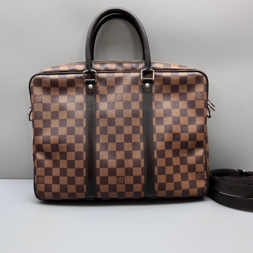 Louis Vuitton Porte Documents Voyage PM Damier Ebene Brown Louis Vuitton Porte Documents Voyage PM Damier Ebene Brown