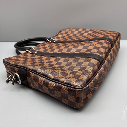 Louis Vuitton Porte Documents Voyage PM Damier Ebene Brown Louis Vuitton Porte Documents Voyage PM Damier Ebene Brown