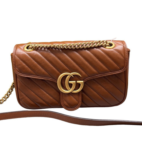 Gucci Matelasse Small GG Marmont Calfskin Tan