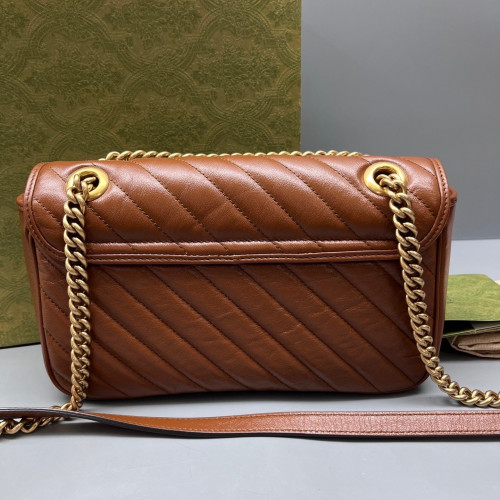 Gucci Matelasse Small GG Marmont Calfskin Tan