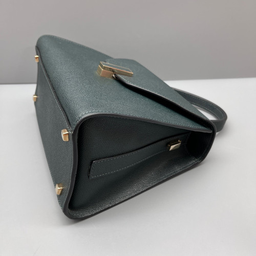 Valextra Two-Way Bag Calfskin Dark Green