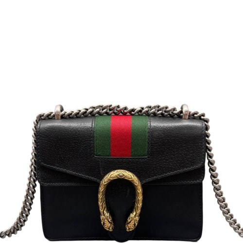 Gucci Small Dionysus Calfskin Black Red Green
