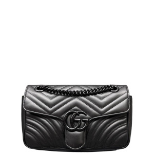Gucci Small GG Marmont Calfskin Black