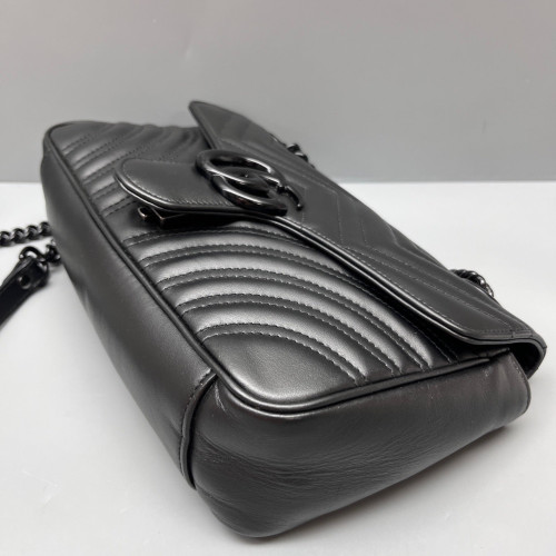 Gucci Small GG Marmont Calfskin Black