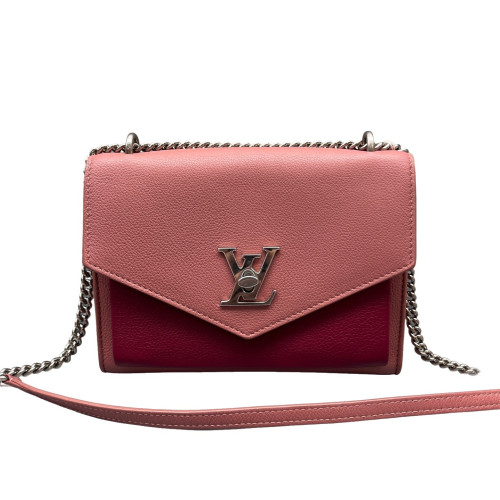 Louis Vuitton Mylockme Chain Bag BB Grained Calfskin Pink