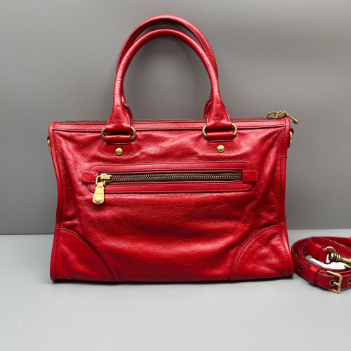 Miu Miu Two-Way Bag Pull Up Leather Red