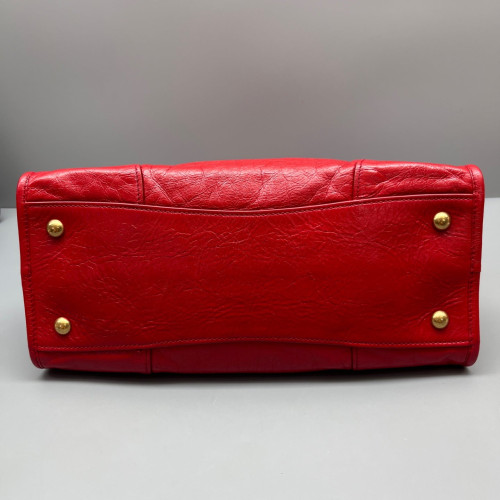 Miu Miu Two-Way Bag Pull Up Leather Red