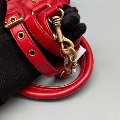 Miu Miu Two-Way Bag Pull Up Leather Red