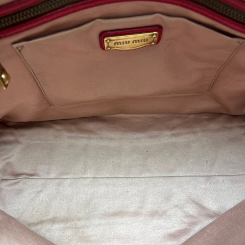 Miu Miu Two-Way Bag Pull Up Leather Red