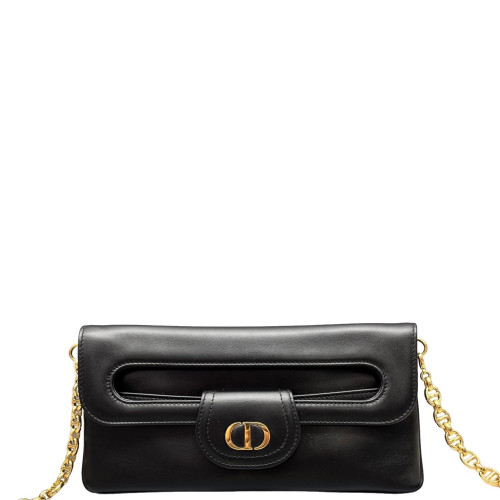 Dior Small Diordouble Chain Bag Calfskin Black