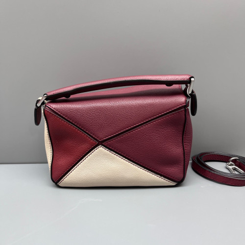 Loewe Mini Puzzle Calfskin Burgundy Beige