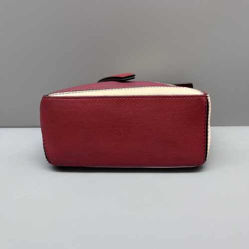 Loewe Mini Puzzle Calfskin Burgundy Beige