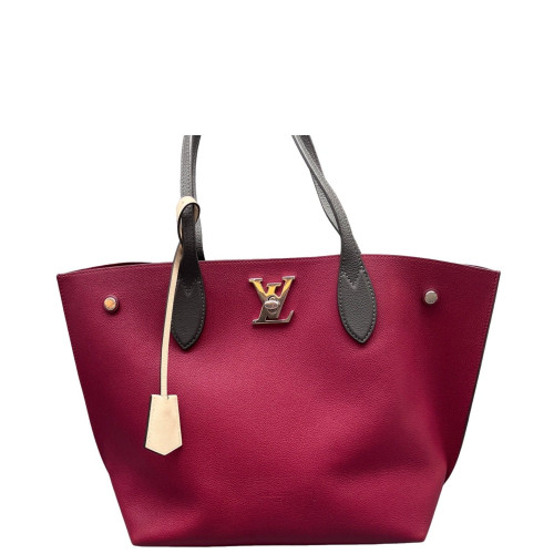 Louis Vuitton Lockme Go Tote Grained Calfskin Burgundy