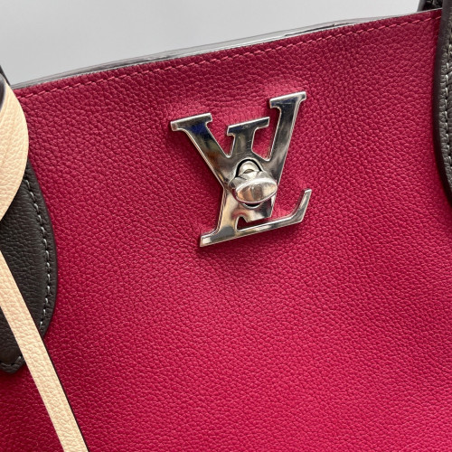 Louis Vuitton Lockme Go Tote Grained Calfskin Burgundy